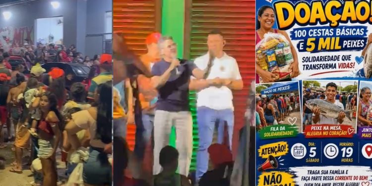 Vídeo: moradores flagram distribuição de alimentos após agenda política de David Almeida em Manaus