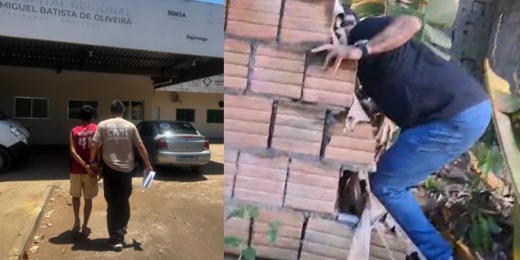 Vídeo: pai é pres0 após enf0rcar a esposa de 18 anos  e abandonar a filha de 9 meses no Amazonas