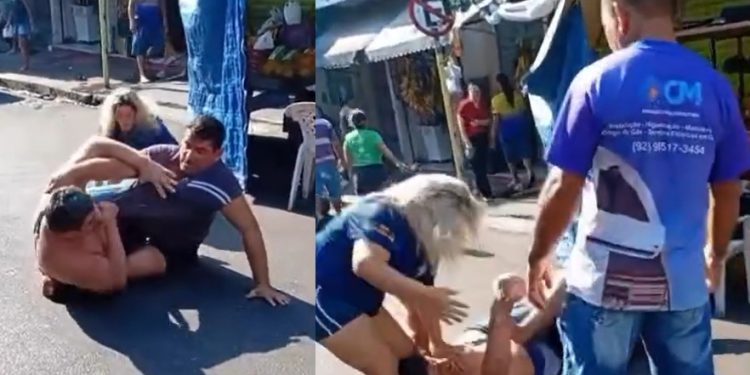 Vídeo: irmãos donos de banca na feira são pegos brigand0 na rua 8 do Alvorada