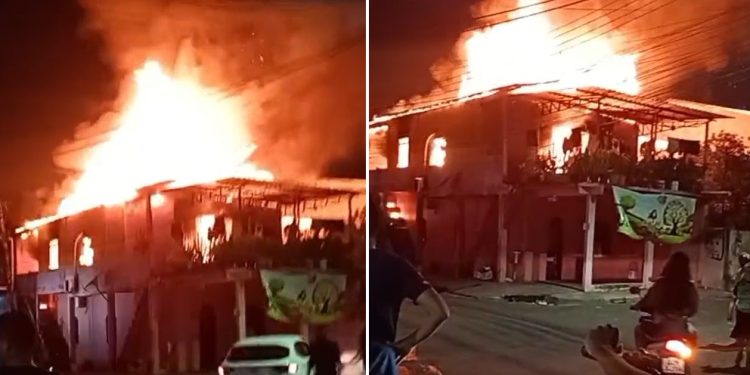 Vídeo: casa é totalmente destruída por incêndio vi0lento em Manaus