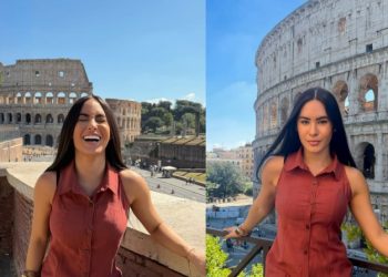 Isabelle Nogueira aposta em vestido decotado durante viagem turística à Itália: ‘meu sonho’