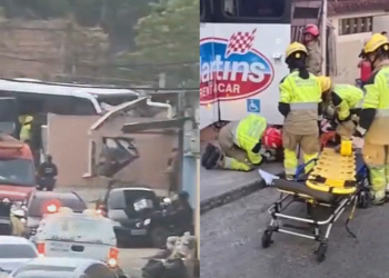 Motorista de rota avisa em ligação que está passando mal, c0lide com muro e fica pr3s0 às ferragens em Manaus