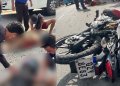 Vídeo: DJ t0mba no asfalto com jovem após moto atingir árvore em avenida na Zona Norte de Manaus