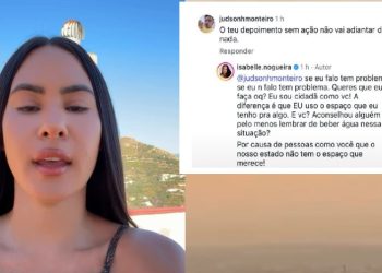 Isabelle Nogueira discute com internauta após ele dizer que vídeo dela sobre queimadas não adianta nada
