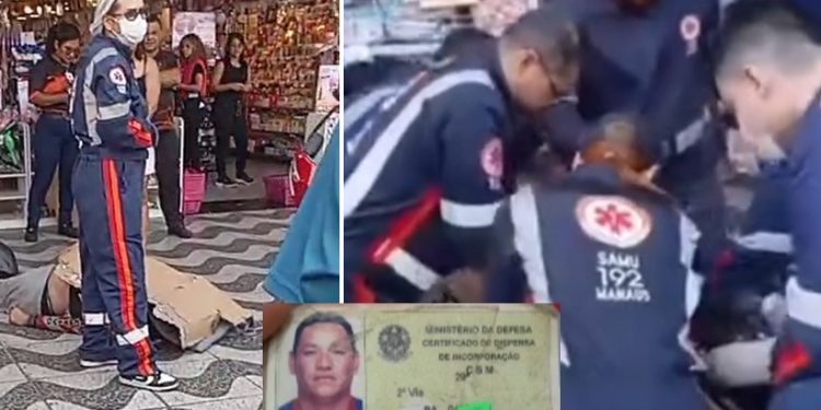 Vídeo: mototaxista passa mal nesta tarde de intenso calor e m0rre na calçada em Manaus