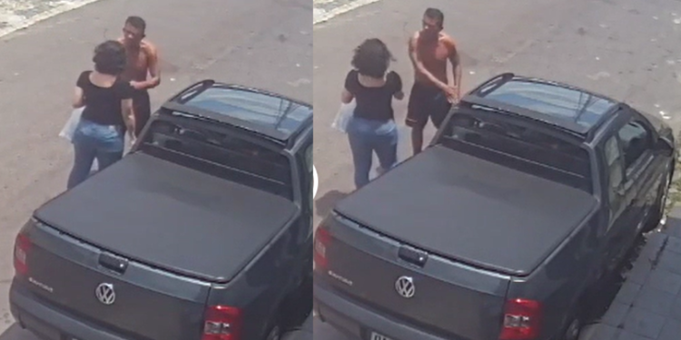 Vídeo: Homem flagrado dando s0c0 no rosto da vizinha é solto após agr3ssã0 na Cidade Nova