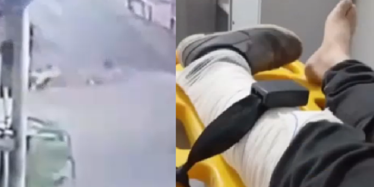 Vídeo: Ac1dente gr@ve em cruzamento deixa mototaxista com a perna qu3brada em Tefé