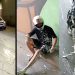 Vídeo: asfalto é coberto de tinta no Complexo Viário Rei Pelé e derruba motoqueiro