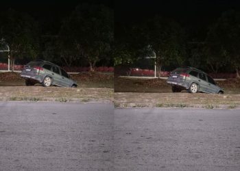 Após colisão, motorista é seguido por motociclistas e acaba dentro de vala na AM-010