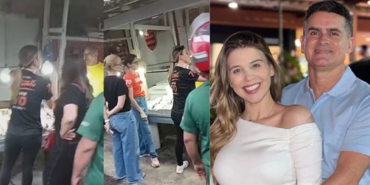 Izabelle Fontenelle é flagrada dando piti após feirante questionar ausência de David Almeida