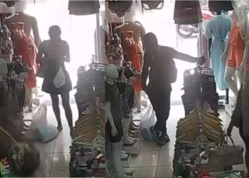 Câmeras registram trio furtando peças de roupas e acabam presos em loja na Compensa