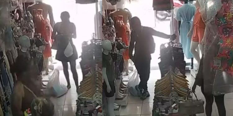 Câmeras registram trio furtando peças de roupas e acabam presos em loja na Compensa