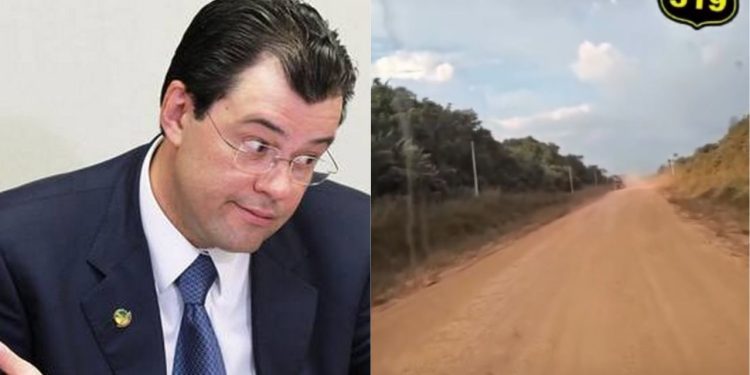 Motorista percorre BR-319, mostra situação da estrada e questiona discurso de Eduardo Braga: ‘Não tem nada’