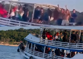 Vídeo: embarcações “tiram fino” no rio no Amazonas e passageiros se desesperam