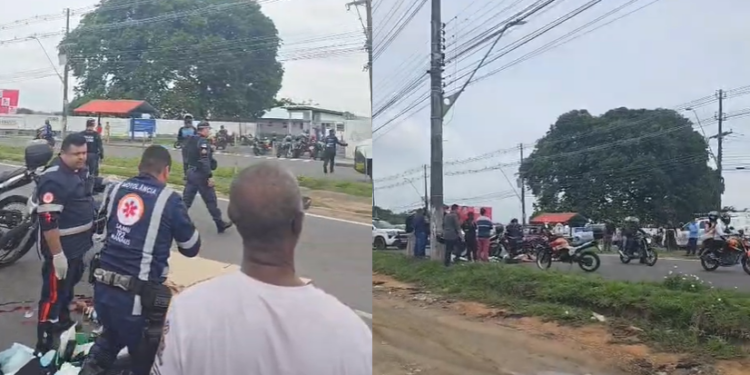 Vídeo: Homem é atr0p3lad0 por caminhão da Bemol ao atravessar rua em Manaus