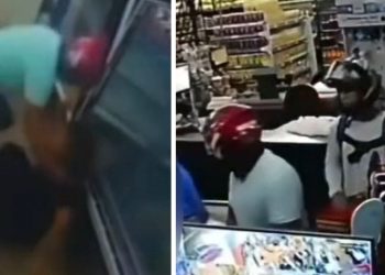 Vídeo: mesmo caída no chão, gerente de loja s0fre agressã0 durante assalt0 em Manaus