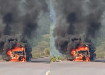 Veja como caminhão-tanque foi todo consumido pelo fogo na AM-010