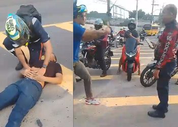 Vídeo: motoboys discutem colisão no Distrito Industrial, enquanto homem ag0niza no chão