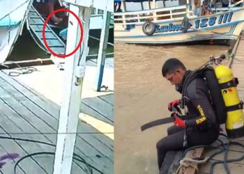 Vídeo: Buscas continuam por homem que se desequilibrou e sumiu nas águas em Parintins