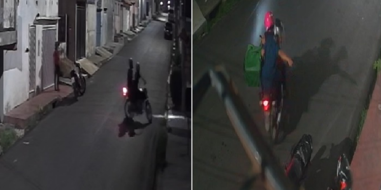 Video: Câmera flagra dupla em moto r0uband0 entregadora de delivery na Zona Norte de Manaus