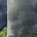 Vídeos mostram incêndio, fumaça densa e preocupação dos moradores do Distrito Industrial