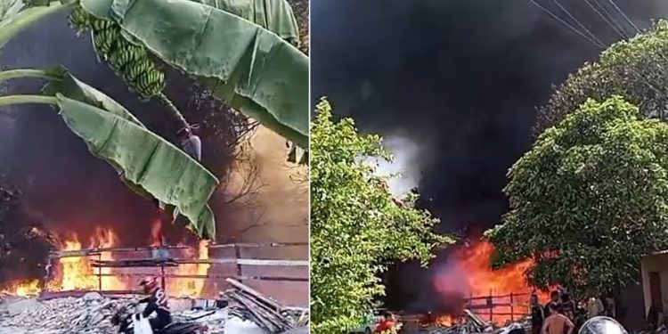 Vídeo: incêndio se espalha rapidamente e faz moradores retirarem pertences de suas casas na ZL