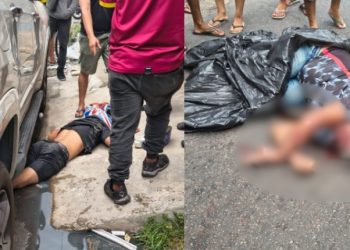 Idoso é atr0pelado por motoqueiro e ambos ficam feridos no asfalto em Manaus
