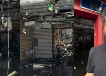 Vídeo: Dono de uma das 9 lojas atingidas por incêndio no Centro chora e lamenta o prejuízo