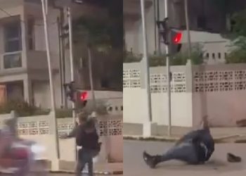 Vídeo: Supostamente irritado com resultado da eleição, PM tenta dar ‘pisã0’ em moto e leva qu3da em Lábrea