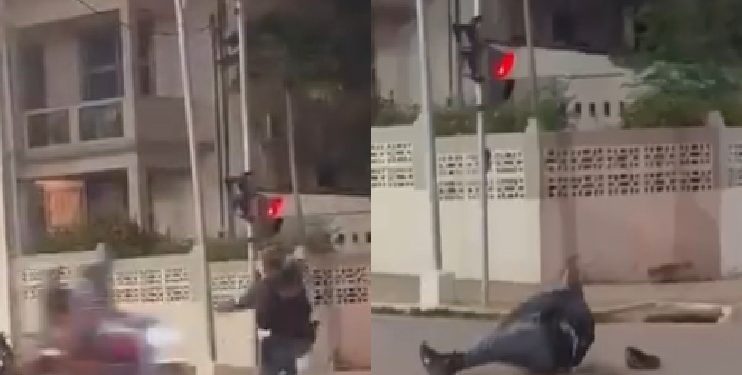 Vídeo: Supostamente irritado com resultado da eleição, PM tenta dar ‘pisã0’ em moto e leva qu3da em Lábrea