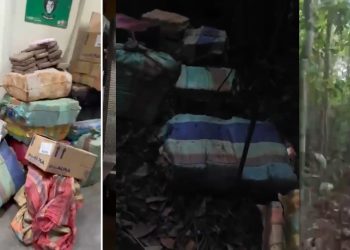 Vídeo: colombianos fogem e deixam R$ 27,6 milhões em maconha no mato no Amazonas