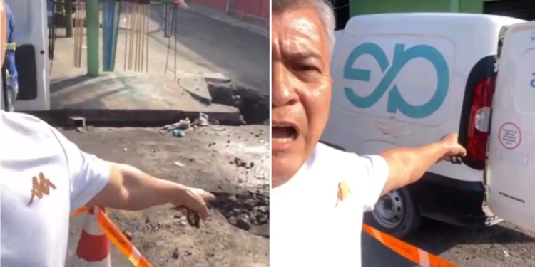 Morador revoltad0 diz que após asfalto ser colocado em rua, Águas de Manaus furou tudo: ‘E diz que não vai ajeitar’; veja