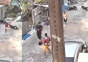 Vídeo: mototaxista fica com o braço fraturad0 ao fugir para não ser esfaquead0 em Manaus