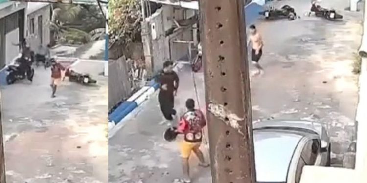 Vídeo: mototaxista fica com o braço fraturad0 ao fugir para não ser esfaquead0 em Manaus