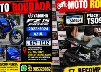 Donos de motos furtadas em Manaus oferecem recompensa por informações