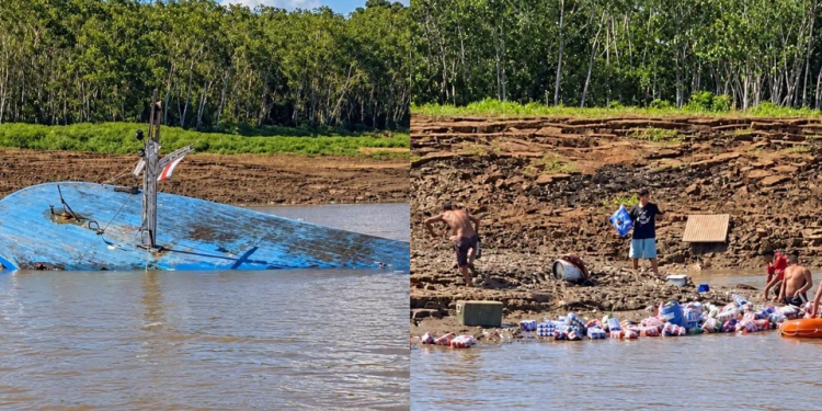 Vídeo: Embarcação ‘Vovô Vitor’ naufraga durante viagem para o interior do Amazonas