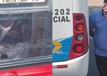 Motorista de caminhão grava ônibus fechando sua passagem na Rodrigo Otávio: ‘M0rt0 de dr0gado’; veja