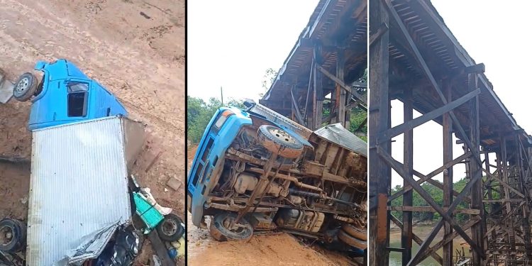 Vídeo urgente: caminhão despenca de ponte, cai de 20 metros e deixa ferid0s no Amazonas