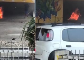 Vídeo: fogueira embaixo de viaduto em Manaus causa preocupação neste domingo (11)