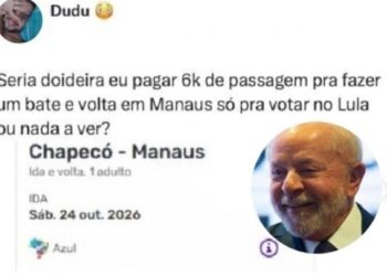 Para votar em Lula, jovem gasta R$ 6 mil em viagem a Manaus e pede ajuda para quitar dívida
