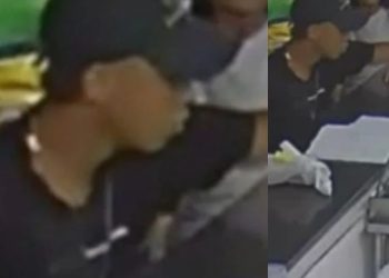 Câmeras flagram dupla durante assalto a pastelaria no bairro Lago Azul