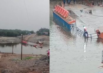 Vídeo: Balsa que transporta veículos na BR-319 afunda parcialmente no rio Igapó-Açu